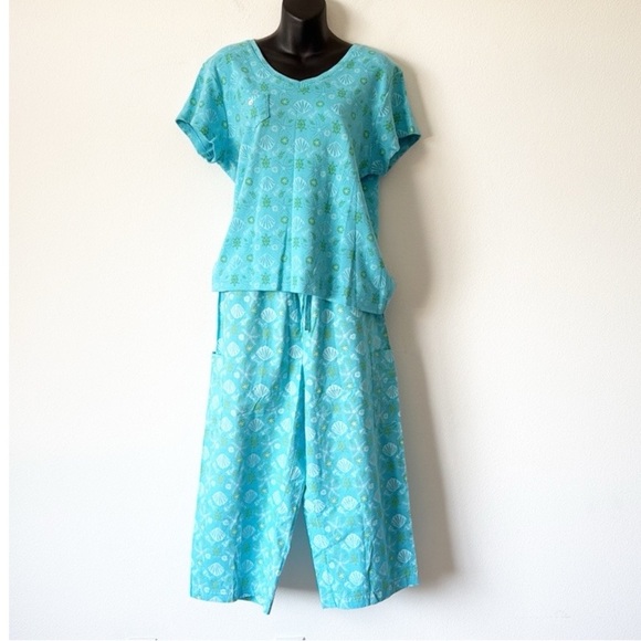 Fresh Produce 2 Pieces Set XL Blue Patterned Women's Set - Picture 2 of 11